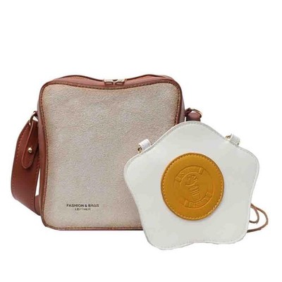 Breakfast Fried Egg Bread Creative Crossbody Bag, Sandwich Omelette Toast Sho...