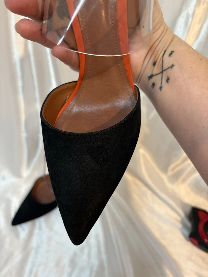 Salto agulha feminino Schutz tamanho 39 estampa animal couro camurça preto Brasil - Imagem 3 de 4