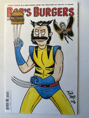 BOB'S BURGERS #1 Original Sketch Cover By Frank Forte Wolverine Xmen