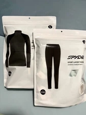 New SPYDER Set Sport Thermo Charger 1/2 Zip Base Layer Top Pants EXO DRY Large L