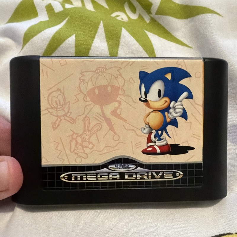Vintage SEGA MEGA DRIVE Sonic The Hedgehog Game Software PAL Cartridge fast post