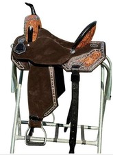 Leather Barrel Racing Western Horse Saddle Wooden Tree Handmade Trail Equestrian