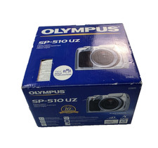 Olympus SP-510UZ Silver Digital Camera 7.1MP With Box Cords Manuals TESTED