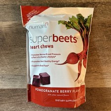 Human N Super Beets Chews 60 Count Pomegranate Berry Flavor New Sealed