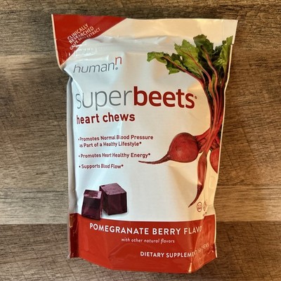 Human N Super Beets Chews 60 Count Pomegranate Berry Flavor New Sealed