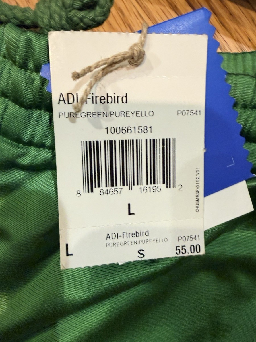 VTG Y2K GREEN YELLOW ADIDAS Firebird Track suit L Pants XL Jacket