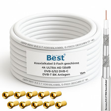 Koaxialkabel 10-100m SAT-Kabel 5-fach geschir...