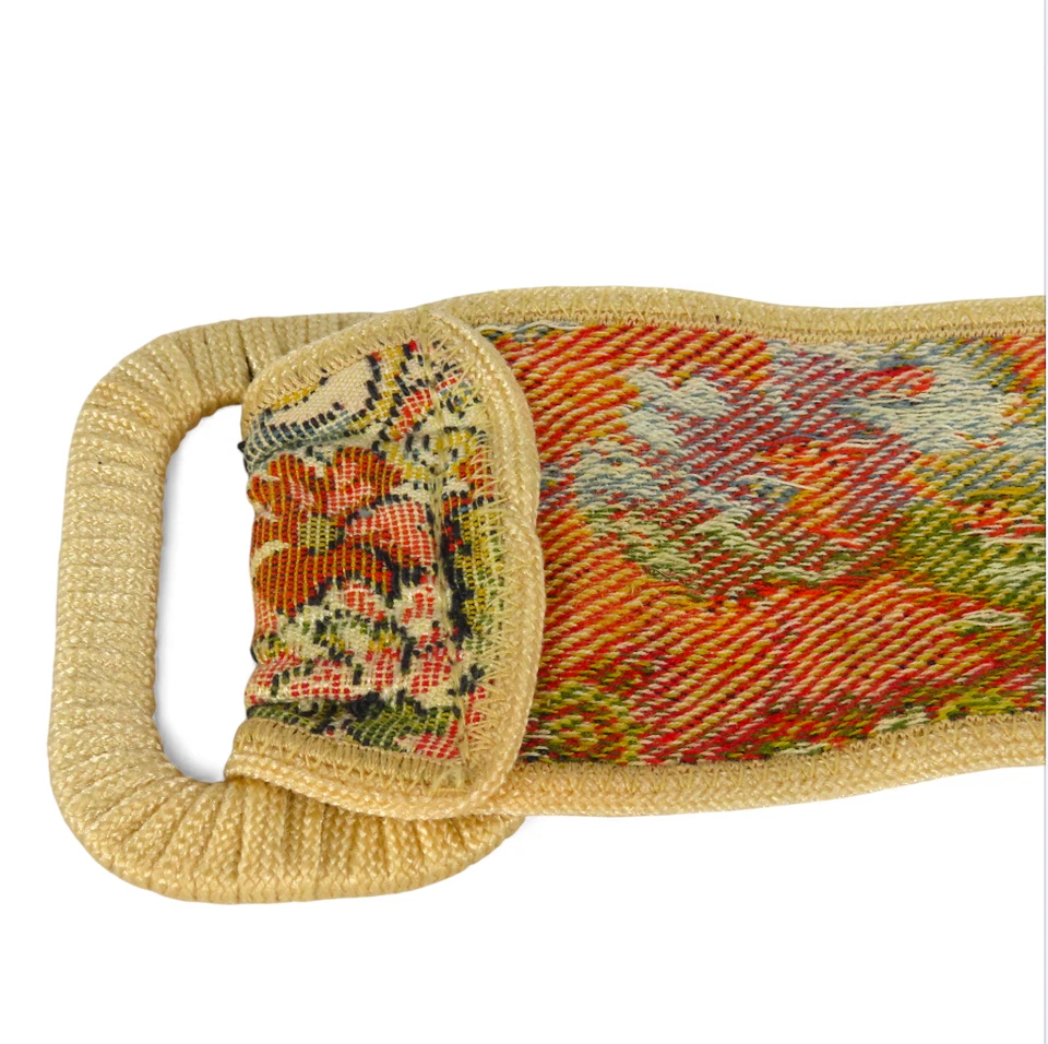 VTG TAPESTRY FLORAL BELT Embroidered Jacquard Style COTTAGE GRANNY Prairie S/M - Image 3 of 4