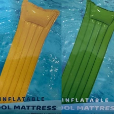 Inflatable Floating Pool Air Mattress Lot of 2 Made From Sturdy Vinyl 71" x 24"
