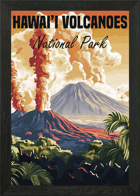 Hawaii Volcanoes National Park Post Framed Wall Art Poster Canvas Print Picture