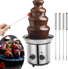 Chocolate Fountain, 4 Tier Fondue Fountain Electric Melting... 