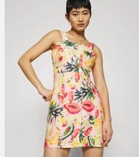  FARM RIO X ANTHROPOLOGIE Frutas Linen Sleeveless Mini Dress medium 