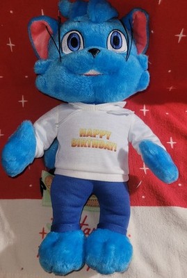 Bingo Blitz game ''Happy Birthday'' 14'' VIP blue cat plush