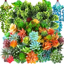 80 Pcs Realistic Artificial Succulents - Decorative Faux Plants for Garden Decor