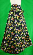 ViNTAGE 70s BoHo HiPPiE DARK FLORAL MAXi TiE WAiST WRAP SKiRT S/M/L