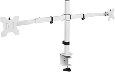VIVO White Telescoping Dual Ultrawide 27" to 38" Monitor Heavy Duty Desk Mount