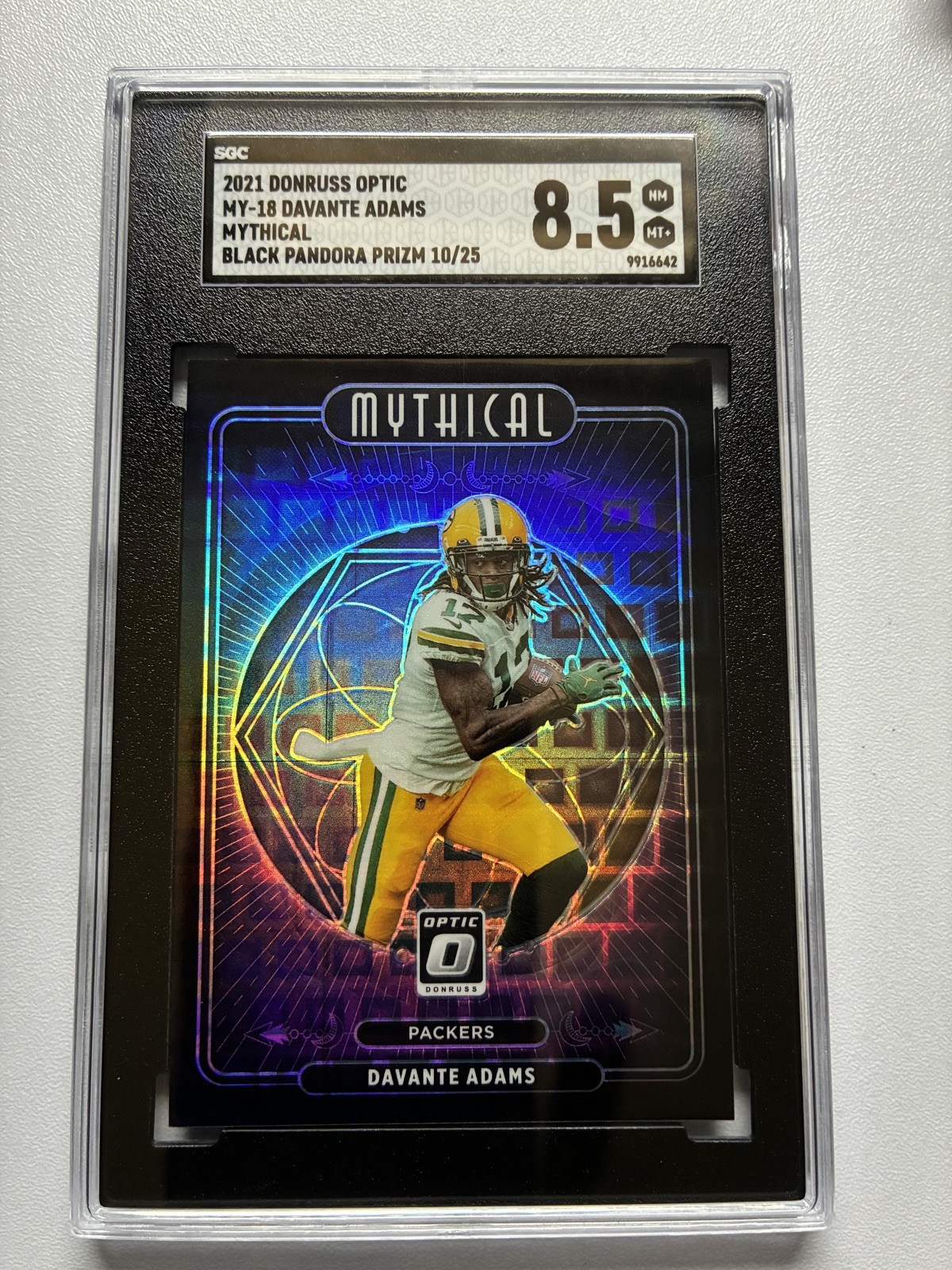 2021 Panini Donruss Optic Mythical Davante Adams #MY-18 Black Pandora Prizm /25