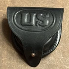 Bianchi US EMBOSSED Leather Percussion Cap Holster Reproduction For Belt Mount