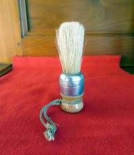 Véritable blaireau de barbier ancien manche en bois et alu