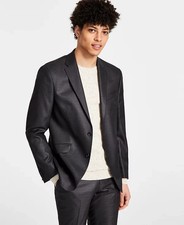  360 Kenneth Cole Reaction Men's Gun Metal Slim Fit Suit Jacket 44 L ymy0526a