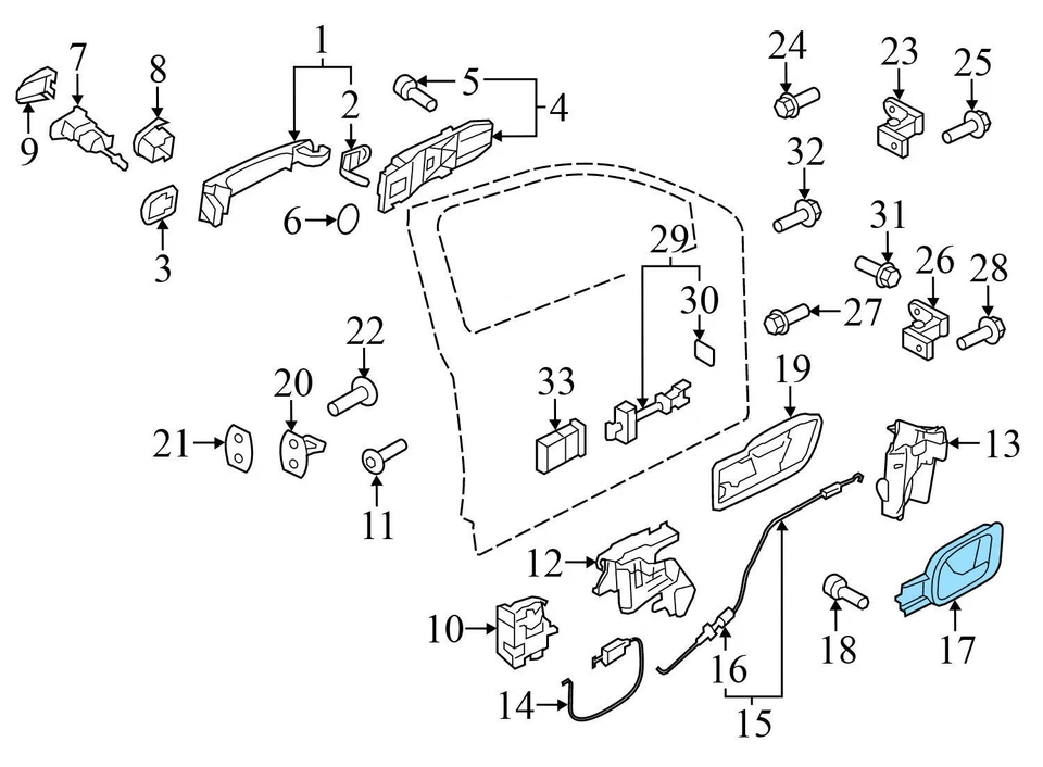 VW TIGUAN LIMITED 2017-2018 - Manija de puerta interior delantera derecha 5N2837114 Foto 3 de 4