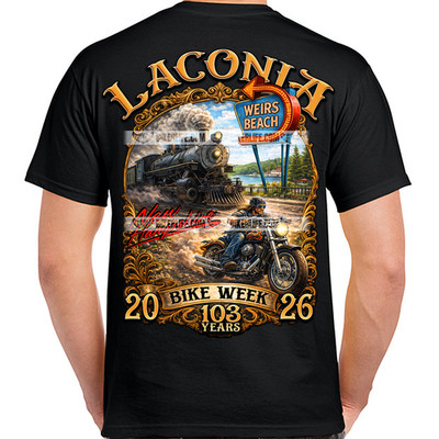 T-Shirt 2026 Laconia Motorcycle Week Train Race No Harley