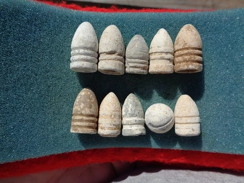 10 Different Various Style Confederate & Union Civil War Bullets Z