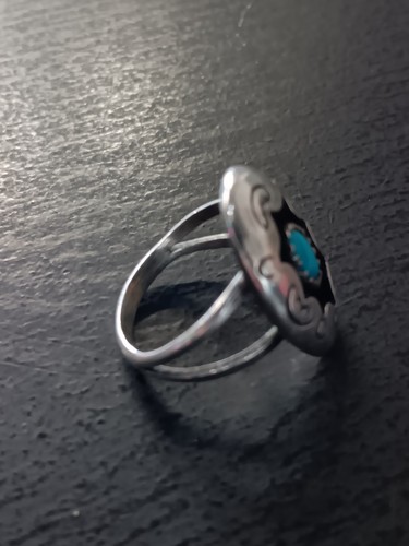 Sterling Silver Turquoise Ring Size 5 - Picture 4 of 4