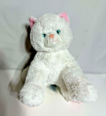 BAB Build A Bear Workshop weiße Katze Katze Plüschtier Kuscheltier blaue Augen Kätzchen