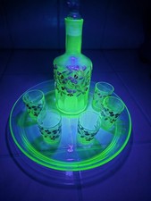 Legras ouraline, Service a liqueur en verre émaillé fin XIXe début XXe