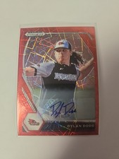 2021 Panini Prizm Draft Picks Dylan Dodd Red Lazer  Prizm Auto RC Braves 