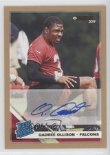 2019 Panini Donruss Rated Rookie Press Proof Bronze Qadree Ollison #349 Auto nd3