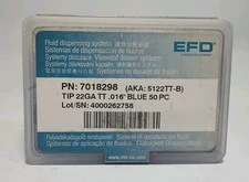 Nordson 7018298 Fluid Dispensing Tip -  22GA TT  .016 Blue  50 Pack