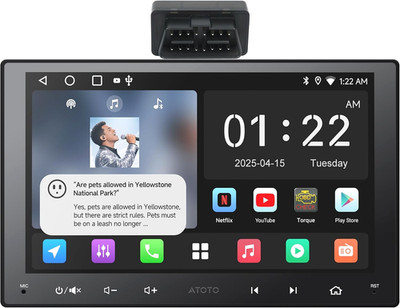 Double Din Car Stereo   Wireless CarPlay & Android Auto, AI Voice Assistant 2+32
