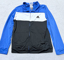 adidas Full Zip Colorblock Track Jacket XL Blue White Black Unisex Polyester