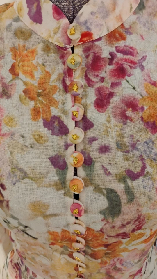 Miss Rosier Floral Print Mini Dress Fit & Flare LS Special Occasion Nwt S - Image 3 of 4