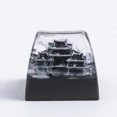 ULTRAEQUIP Artisan Keycaps - Epoxy Resin Handmade Keycaps Black Samurai Japan...