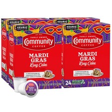 Community Coffee Mardi Gras King Cake Flavored 96 Count Coffee Pods Medium Ro...