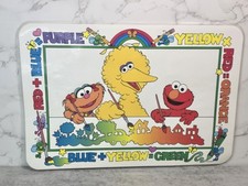 Sesame Street Placemat Double Sided Laminated Vintage 90s 1996 Colors Learn