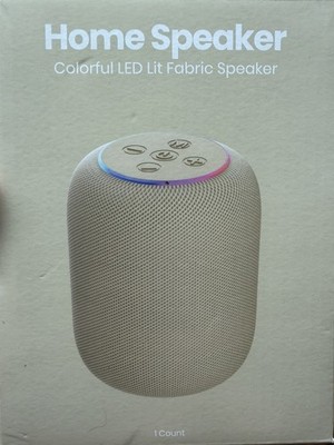 NEW Gems Beige Colorful LED Lit Fabric Wireless Portable Mini Home Speaker