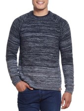 Weatherproof Vintage BLACK MARL Men's Ombre Roll Crew Sweater, Large