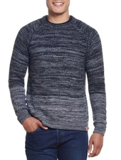 Weatherproof Vintage BLACK MARL Men's Ombre Roll Crew Sweater, Large