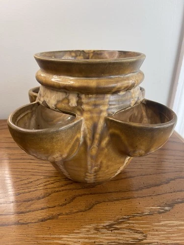 Vintage McCoy Strawberry/Herb/Succulent Planter Brown Made In USA