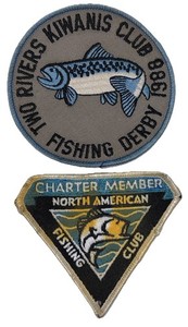 Vintage Fishing Patches | Two Rivers Wisconsin Kiwanis Club 1988 | Collectible