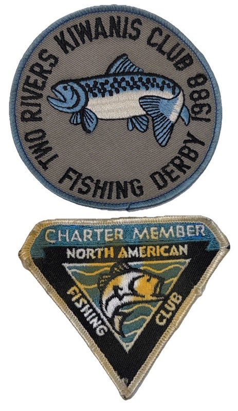 Vintage Fishing Patches | Two Rivers Wisconsin Kiwanis Club 1988 | Collectible