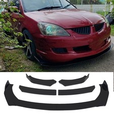 Front Bumper Spoiler Lip Splitter Chin Kit Gloss Black For Mitsubishi lancer