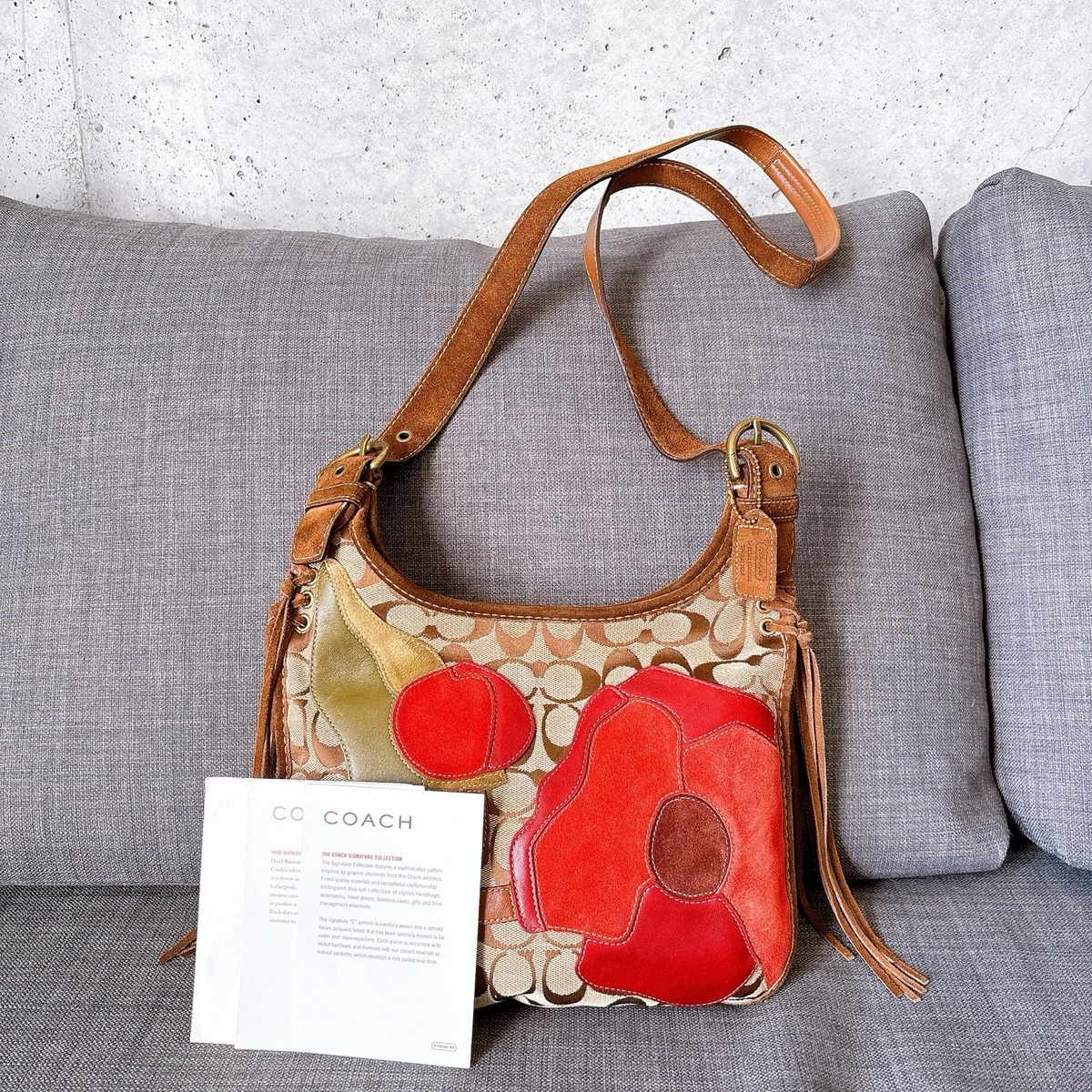 Coach Poppy Floral Suede Exterior Bags & Handbags for Women for