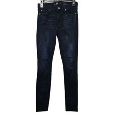 7 For All Mankind The Skinny Jeans Women's 27 27x29.5 Mid-Rise Dark Wash EUC