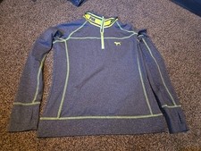 Womens Medium PINK athletic Jacket Half Zip With Thumb Holes