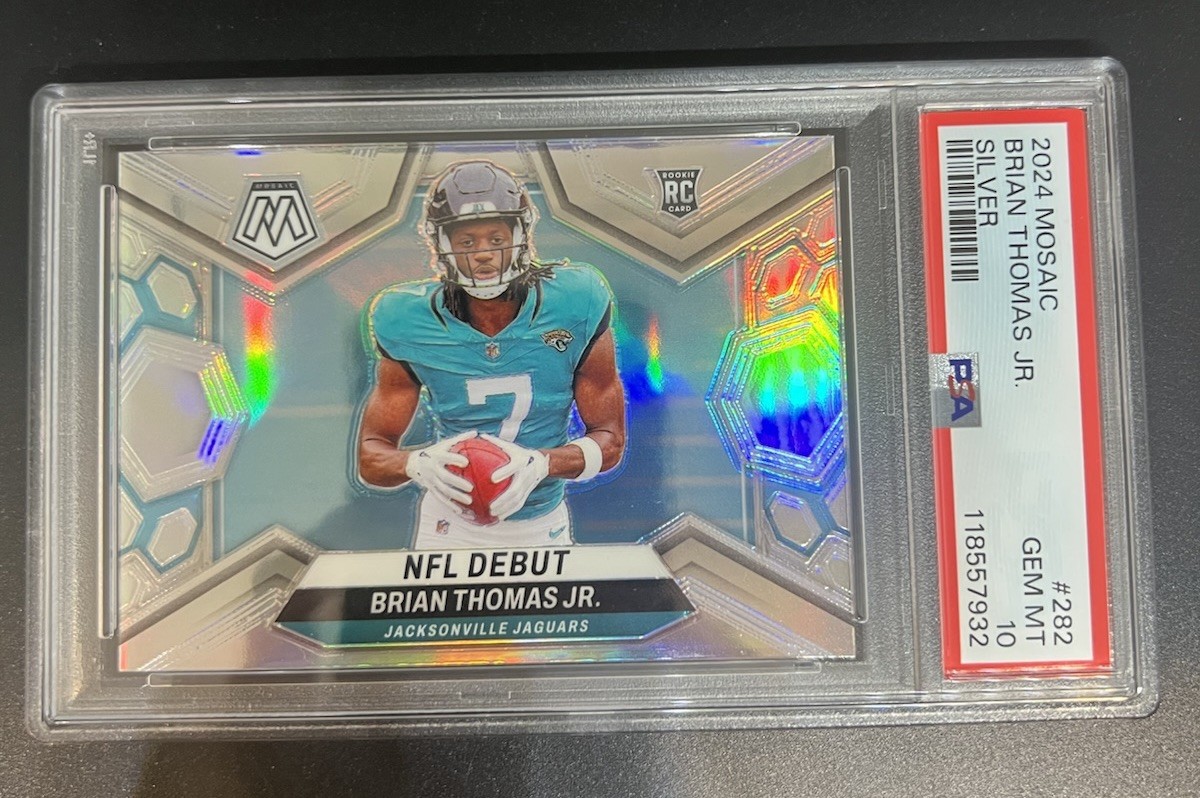 2024 Panini Mosaic - NFL Debut Brian Thomas Jr. #282 SILVER Rookie RC PSA 10